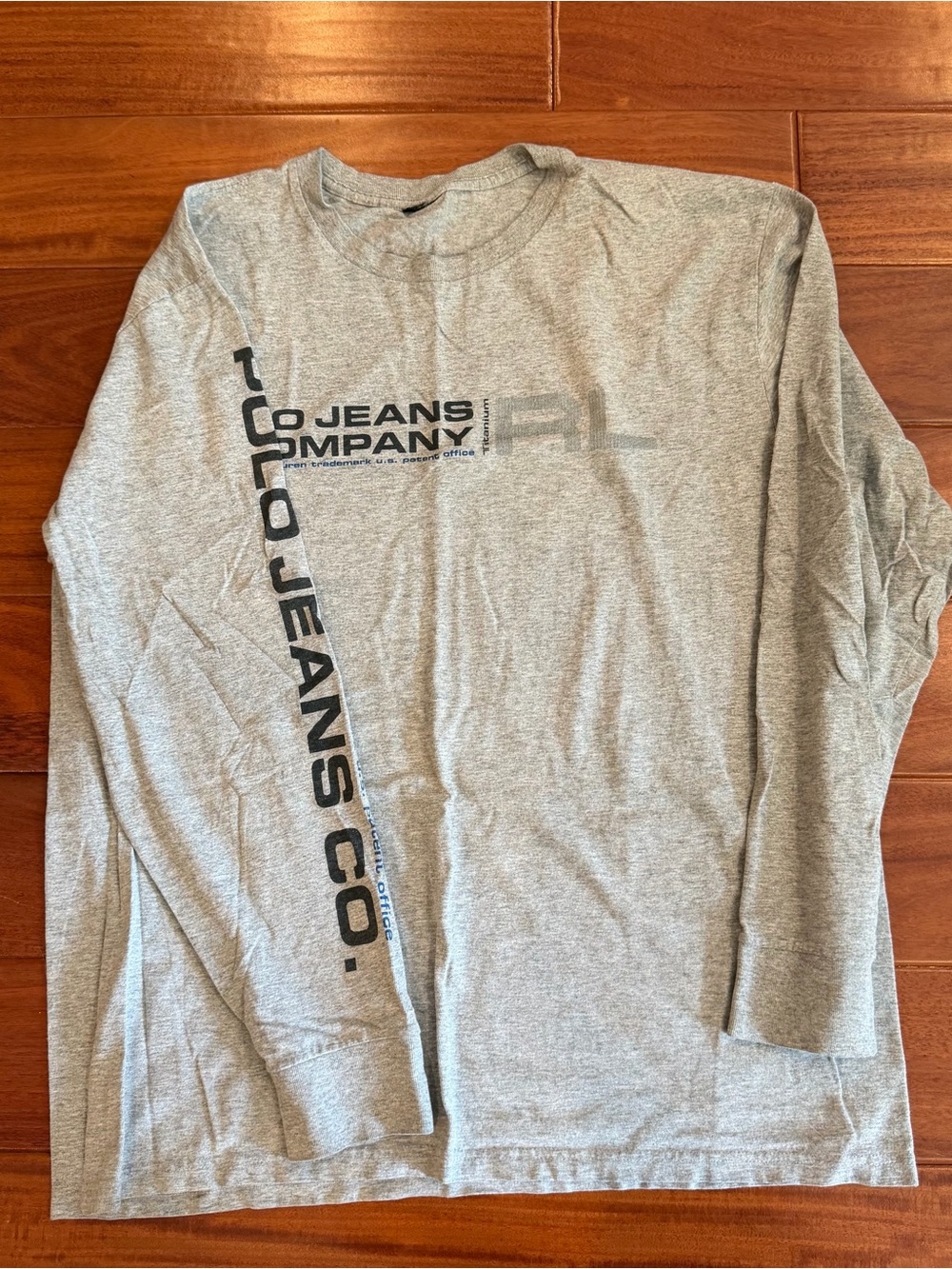 RALPH LAUREN - Polo Jeans Long‎ Sleeve Crewneck Tee - Gray